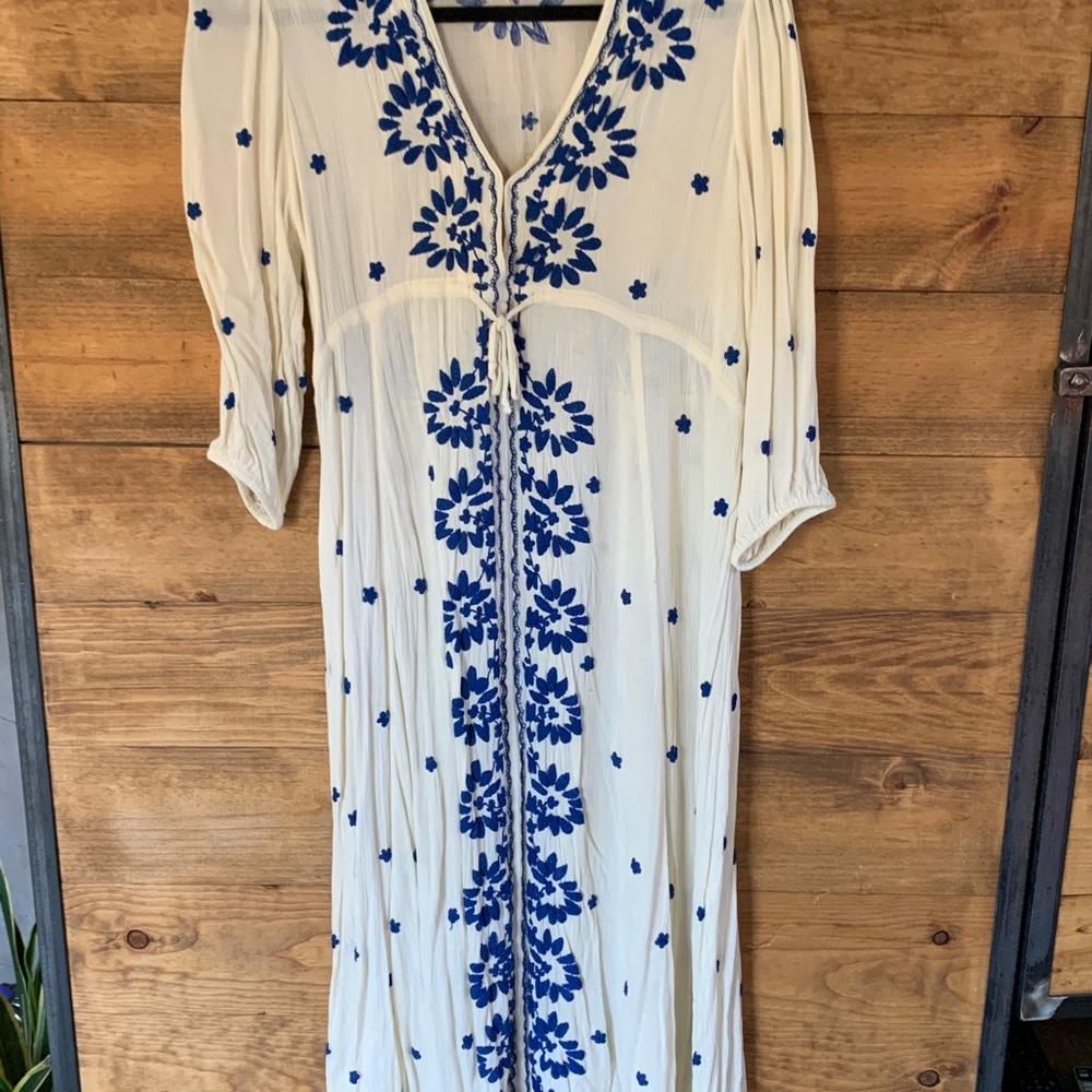 Free People embroidered midi dress
